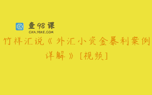 竹祥汇说《外汇小资金暴利案例详解》 [视频]