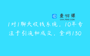 1对1聊天收钱系统，10年专注于引流和成交，全网130