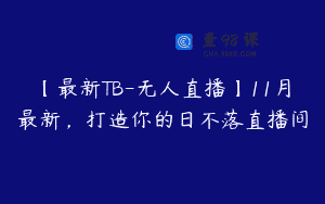 【最新TB-无人直播】11月最新，打造你的日不落直播间