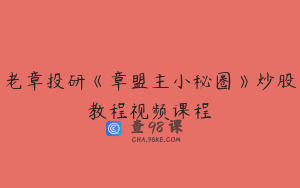 老章投研《章盟主小秘圈》炒股教程视频课程