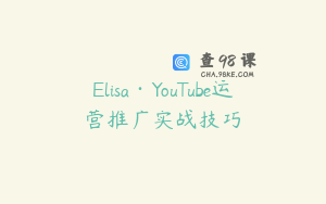 Elisa·YouTube运营推广实战技巧