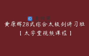 黄康辉28式综合太极剑讲习班【太学堂视频课程】