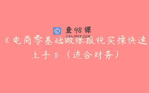《电商零基础做账报税实操快速上手》（适合财务）