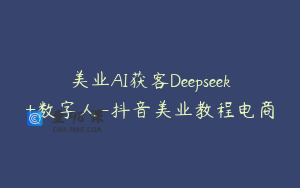 美业AI获客Deepseek+数字人-抖音美业教程电商