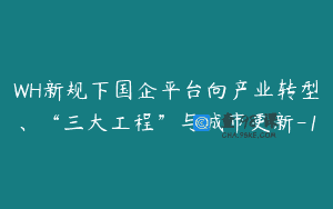 WH新规下国企平台向产业转型、“三大工程”与城市更新-1