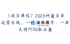 （项目课程）2023网盘目录运营系统，一键安装教学，一共支持约30款云盘