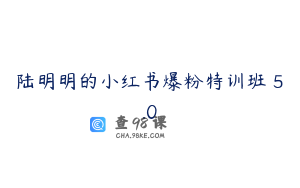 陆明明的小红书爆粉特训班 5.0