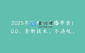 2025年TB无人直播带货10.0，全新技术，不违规，