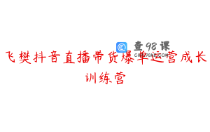 飞樊抖音直播带货爆单运营成长训练营