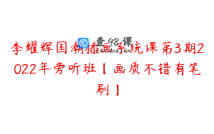李耀辉国潮插画系统课第3期2022年旁听班【画质不错有笔刷】