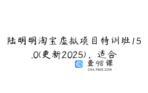 陆明明淘宝虚拟项目特训班15.0(更新2025),适合
