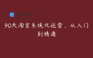 90天淘宝系统化运营，从入门到精通