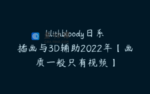lilithbloody日系插画与3D辅助2022年【画质一般只有视频】