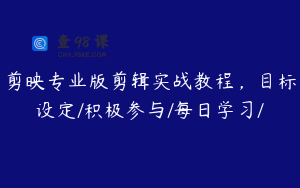 剪映专业版剪辑实战教程，目标设定/积极参与/每日学习/