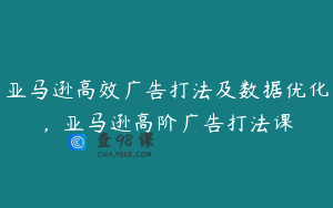 亚马逊高效广告打法及数据优化，亚马逊高阶广告打法课