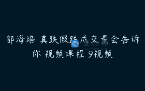 郭海培 真跌假跌成交量会告诉你 视频课程 9视频