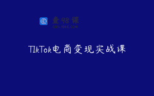 TIkTok电商变现实战课