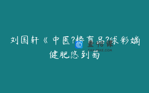 刘国轩《中医?耪肓品?俅彩嫡健肥悠到萄