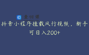 抖音小程序挂载风行视频，新手可日入200+