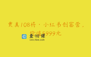 贾真108将·小红书创富营，价值5999元