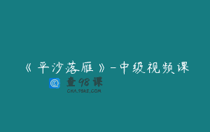 《平沙落雁》-中级视频课