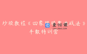 炒股教程《四象限股票池战法》牛散特训营