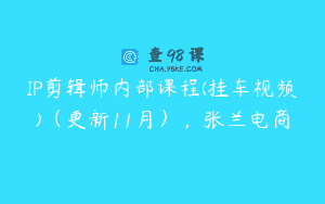 IP剪辑师内部课程(挂车视频)（更新11月），张兰电商