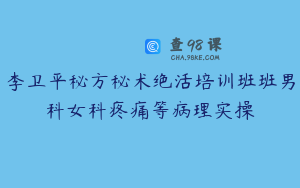 李卫平秘方秘术绝活培训班班男科女科疼痛等病理实操