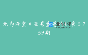 无为课堂《交易盘感特训营》239期