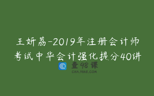 王妍荔-2019年注册会计师考试中华会计强化提分40讲