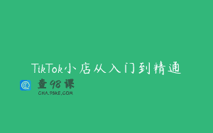 TikTok小店从入门到精通