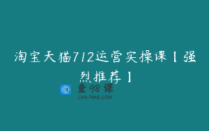 淘宝天猫712运营实操课【强烈推荐】