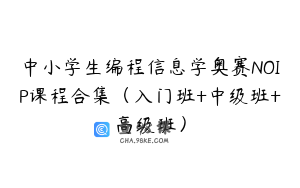 中小学生编程信息学奥赛NOIP课程合集（入门班+中级班+高级班）