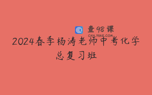 2024春季杨涛老师中考化学总复习班