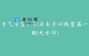 牛气学堂：职业车手训练营第一期(无水印)
