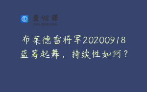 布莱德雷将军20200918蓝筹起舞，持续性如何？
