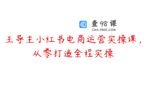 王导主小红书电商运营实操课，从零打造全程实操
