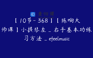 【10节-￥368】【陈响大师课】小提琴左_右手基本功练习方法_efeelmusic