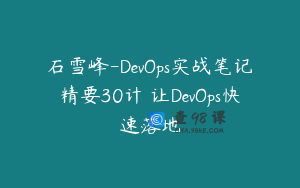 石雪峰-DevOps实战笔记精要30计 让DevOps快速落地