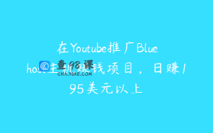 在Youtube推广Bluehost主机赚钱项目，日赚195美元以上￼