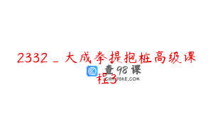 2332_大成拳提抱桩高级课程3