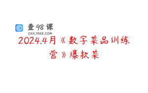 2024.4月《数字菜品训练营》爆款菜