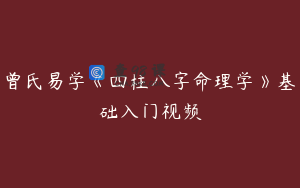 曾氏易学《四柱八字命理学》基础入门视频