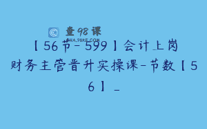 【56节-￥599】会计上岗财务主管晋升实操课-节数【56】_