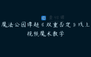 魔法公园谭超《双重否定》线上视频魔术教学