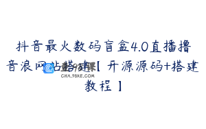 抖音最火数码盲盒4.0直播撸音浪网站搭建【开源源码+搭建教程】