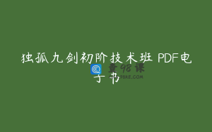 独孤九剑初阶技术班 PDF电子书