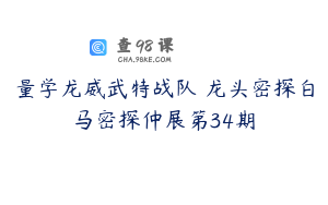 量学龙威武特战队 龙头密探白马密探仲展第34期