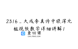 2316_大成拳真传中级浑元桩视频教学详细讲解1