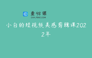 小白的短视频美感剪辑课2022年